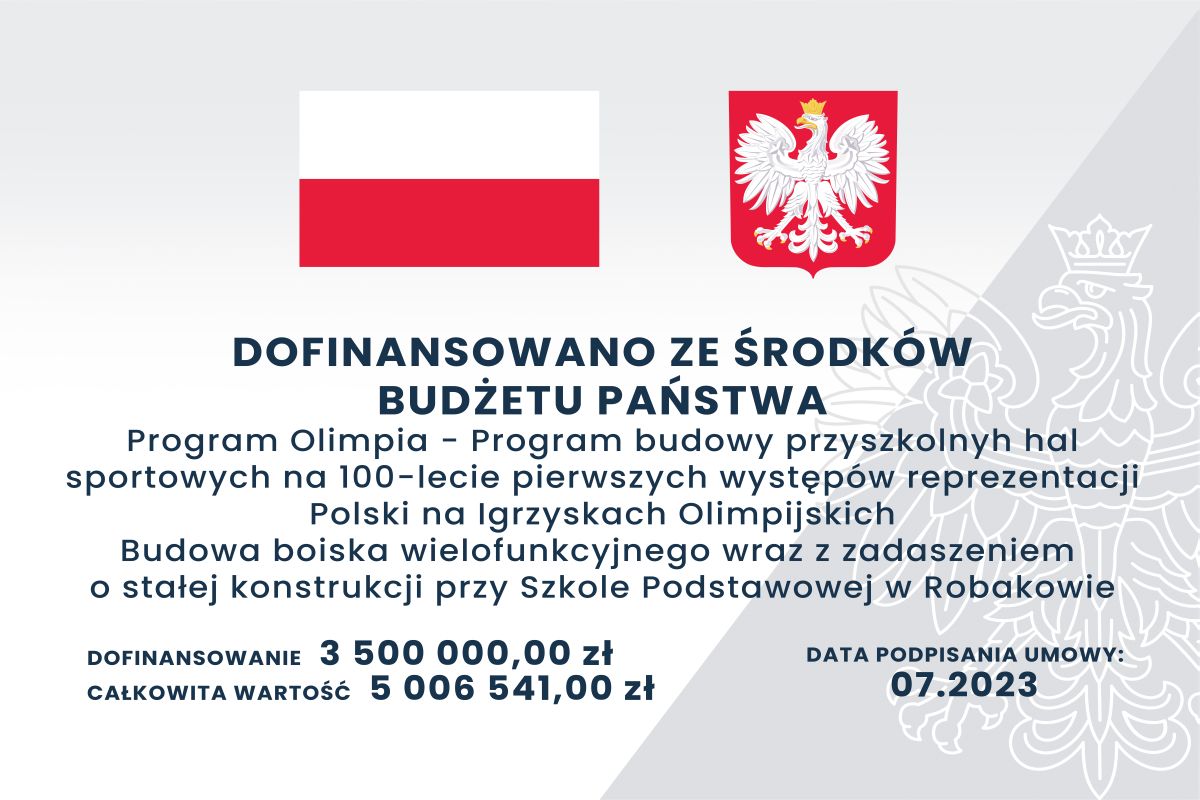 tablica informująca o dofinansowaniu