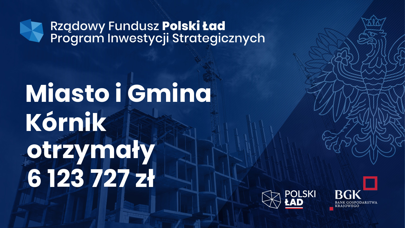 Baner informacyjny o dofinansowaniu w ramach Rządowego Funduszu Polski Ład